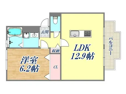 コートビレジ2(1LDK/2階)の間取り写真