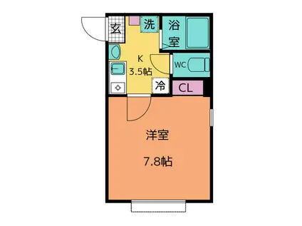 フェリシア・追浜(1K/2階)の間取り写真