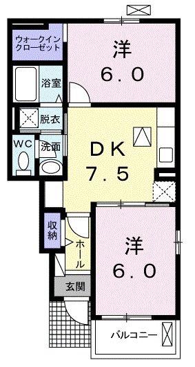 シティ クレメント(2DK/1階)の間取り写真
