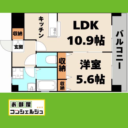 デュオ・ルミエール(1LDK/1階)の間取り写真