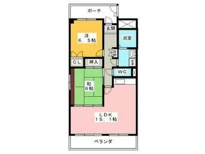 アプレシエ(2LDK/3階)の間取り写真