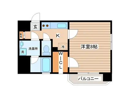 リバブルハイツIII(1K/2階)の間取り写真