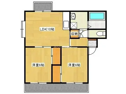 わだちハイツ(2LDK/1階)の間取り写真