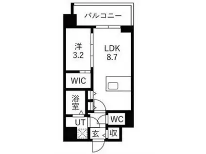 エスリ―ドレジデンス梅田クラスシティ(1LDK/6階)の間取り写真