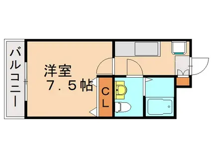 ヴィラアカデミア(1K/4階)の間取り写真