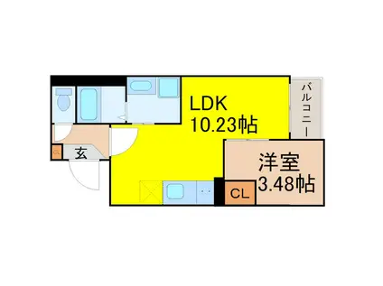 JACK MIYOSHI IV(1LDK/3階)の間取り写真