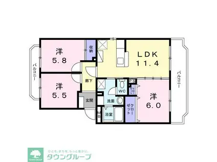 D.Y.東戸塚(3LDK/1階)の間取り写真