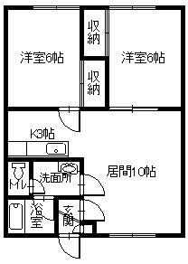 ヴィプレ820(2LDK/2階)の間取り写真