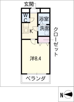 サンアップウェルI(1K/3階)の間取り写真