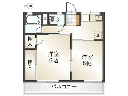 シティハイム シェモアA(2K/2階)の間取り写真