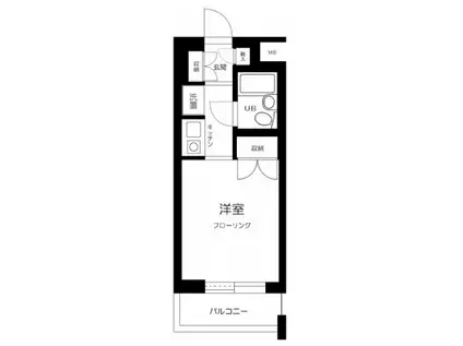 ペガサスマンション目白(1K/3階)の間取り写真