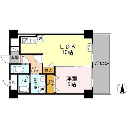 KIRAKUマンション(1LDK/3階)の間取り写真