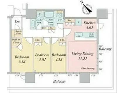 NAGOYA THE TOWER(3LDK/9階)の間取り写真