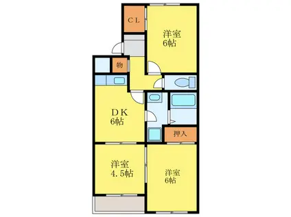 ハイツ サトウ(3DK/1階)の間取り写真