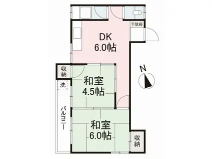 豊千マンション(2DK/2階)の間取り写真