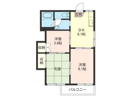 コーポ中尾(3DK/2階)の間取り写真