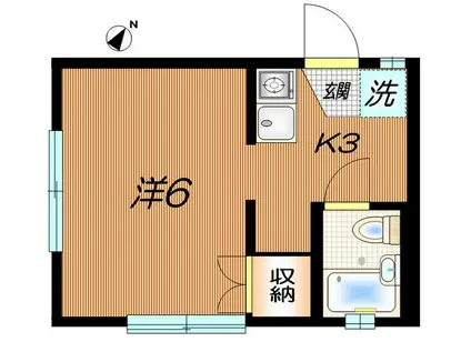 ベルシャンブル(1K/1階)の間取り写真