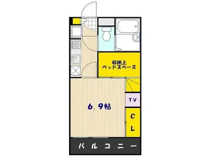 レオパレスプラムII(1K/2階)の間取り写真