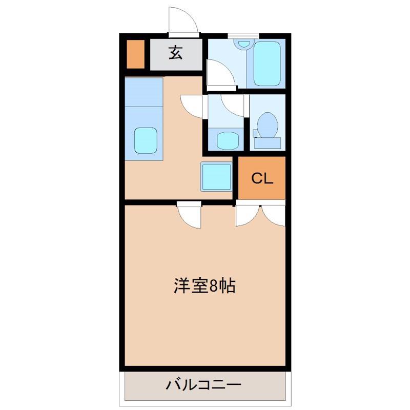 YARD HOUSE20(1K/2階)の間取り写真