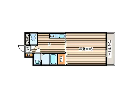 シティハイツ10番館(1K/4階)の間取り写真