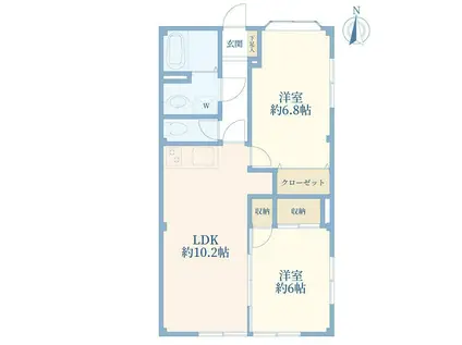 メゾンドサム(2LDK/1階)の間取り写真