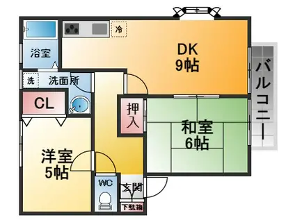 KSハウス(2LDK/2階)の間取り写真