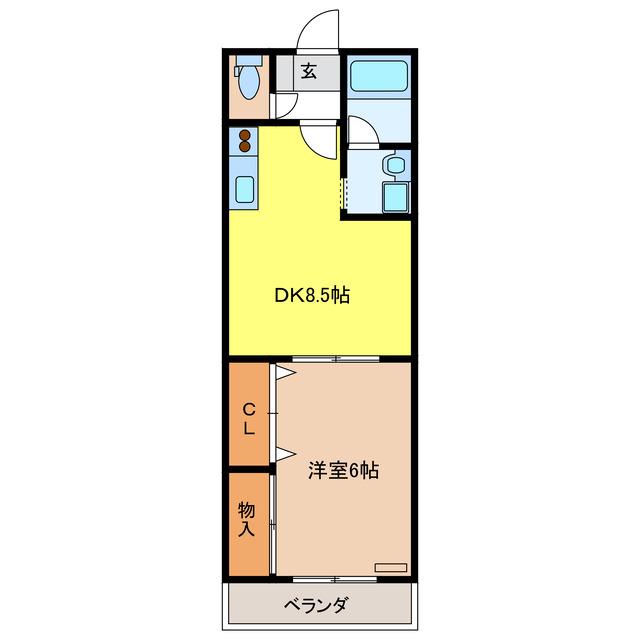 サンシャイン棚橋A(1DK/1階)の間取り写真