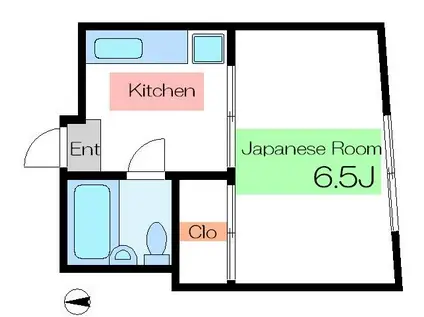 山越ビル(1K/4階)の間取り写真