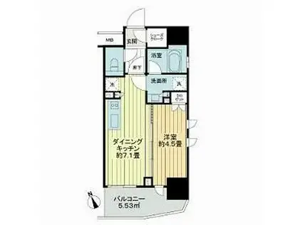 ライオンズ早稲田ミレス(1DK/9階)の間取り写真