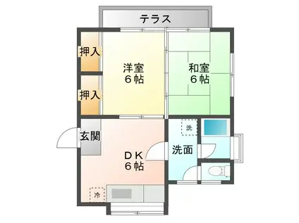 日の出ハイム(2DK/1階)の間取り写真