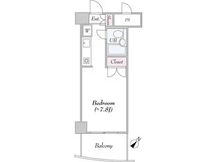 T′S ECO川崎(ワンルーム/7階)の間取り写真