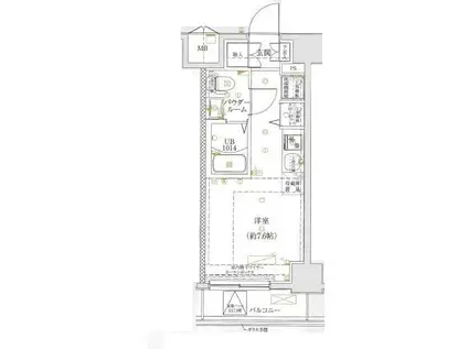 LUMEED横浜阪東橋(ワンルーム/3階)の間取り写真
