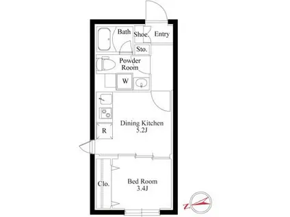 コンポジット野方(1DK/3階)の間取り写真