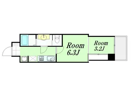 セレニテ梅田ルフレ(2K/3階)の間取り写真