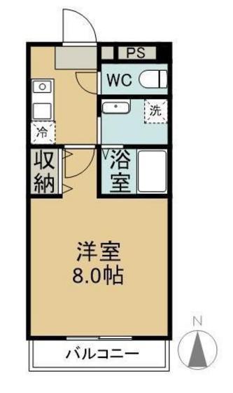 コスモ21(1K/3階)の間取り写真