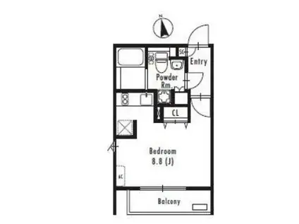 PASEO市谷加賀町(ワンルーム/4階)の間取り写真
