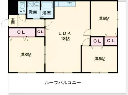 レオハイム津田II(3LDK/5階)の間取り写真