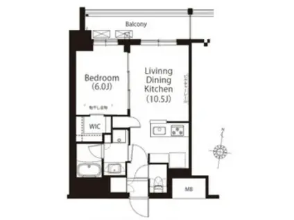 フレンシア高円寺北(1LDK/2階)の間取り写真