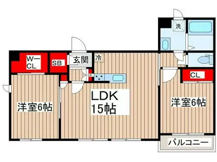 SEレジナス瑞江(2LDK/1階)の間取り写真
