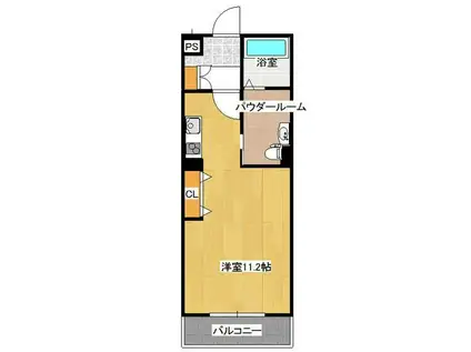 ガーデンコート(ワンルーム/4階)の間取り写真