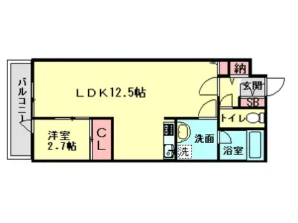 カルナ・コート(1LDK/2階)の間取り写真