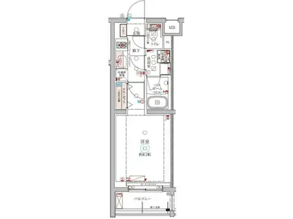 クレヴィスタ北赤羽(1K/3階)の間取り写真
