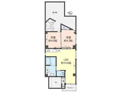 エクラ東大前(2LDK/3階)の間取り写真