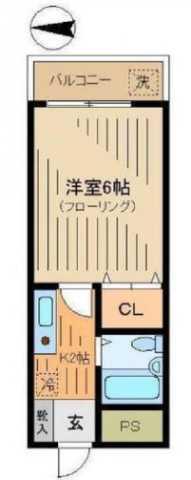 コーポアゼリア(1K/2階)の間取り写真