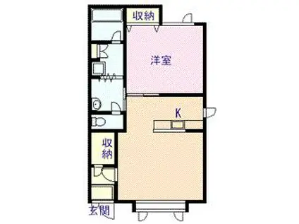 ＪＲ宗谷本線 旭川四条駅 徒歩11分 2階建 築25年(1LDK/1階)の間取り写真