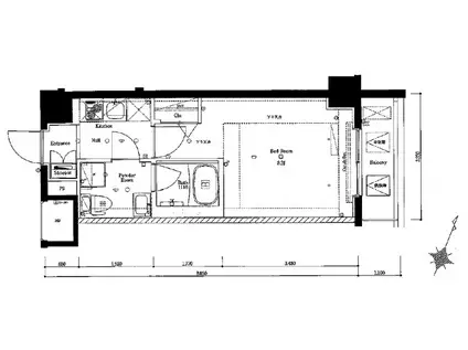 アゼスト東十条(1K/4階)の間取り写真