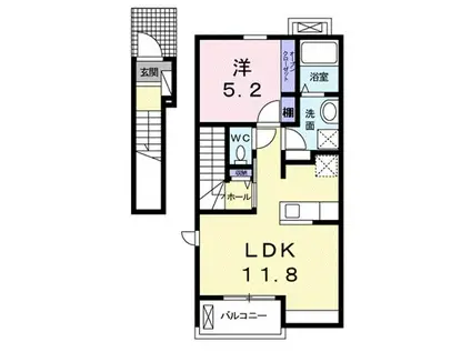 リバーサイドスニフ(1LDK/2階)の間取り写真