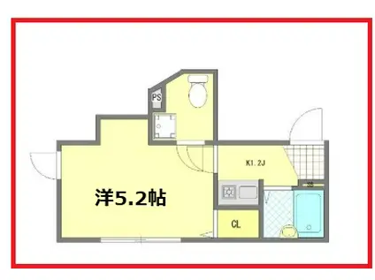 ウェルビーイング青砥II(1K/2階)の間取り写真
