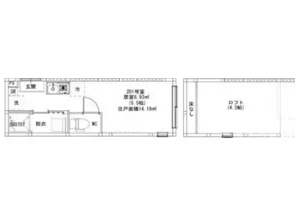 MJ TERRACE TAKASAGO(ワンルーム/2階)の間取り写真