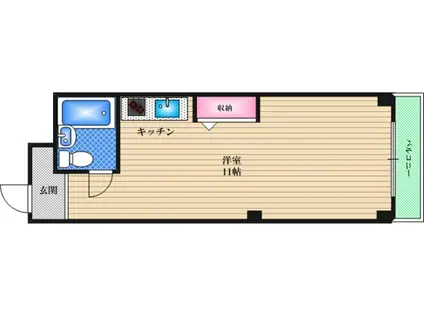 ジョイ都島本通(ワンルーム/3階)の間取り写真